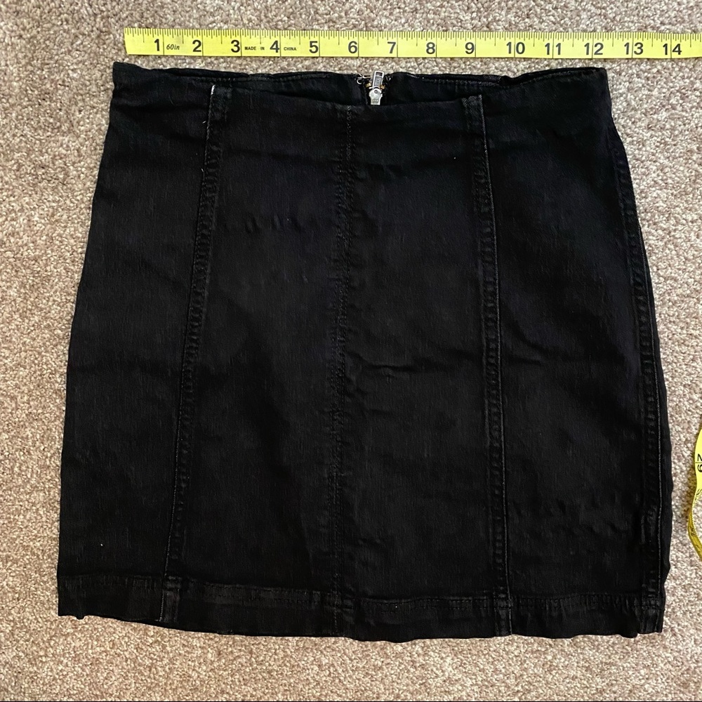 Free People Modern Femme Black Denim Mini Skirt - Picture 9 of 9